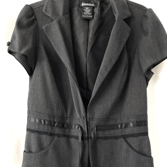 BOSS LADY! 2 Pieces for 1 price Stooshy Dark Gray Blazer With Pencil Skirt - Picture 3 of 16